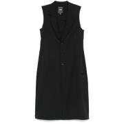 Zwarte Gilet met Knoopsluiting en Rits Y-3 , Black , Dames