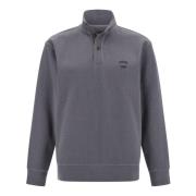 Katoenmix Mock Polo Hals Sweatshirt Boggi Milano , Gray , Heren