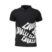 Zwart Katoenen Heren Poloshirt Cavalli Class , Black , Heren