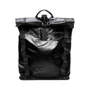 Zwarte Technische Rugzak Rolltop Compressiesysteem Rains , Black , Uni...