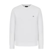 Witte Crew Neck Logo Sweatshirt Emporio Armani , White , Heren