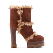 Russet Suède Enkellaars voor bergliefhebbers Casadei , Brown , Dames