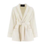 Elegante Pyjama-Style Jacket met Piping Detail Fabiana Filippi , White...