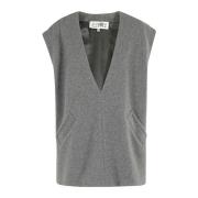 Casual korte mouw top MM6 Maison Margiela , Gray , Dames