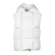 Puffer Vest met 100% Polyamide Bottega Veneta , White , Dames