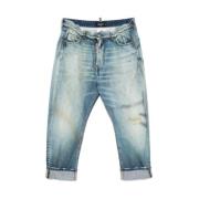 Indigo Blauwe Klassieke Jeans Met Knoopsluiting Dsquared2 , Blue , Her...