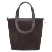 Donkerbruine Bucket Bag voor vrouwen gemaakt van Premium Italiaans Vel...