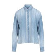 Blauwe Elegante Damesblouse Ermanno Scervino , Blue , Dames