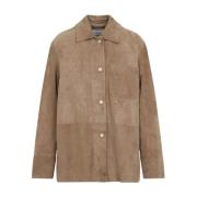 Lente Suède Overhemdjasje Max Mara , Brown , Dames