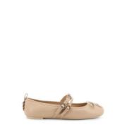 Love Birds Leren Ballerina met Strik Pinko , Beige , Dames