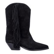 Zwarte Suède Franje Cowboy Laarzen Isabel Marant , Black , Dames