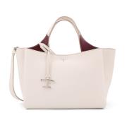 Leren handtas met tijdloos detail Tod's , White , Dames