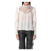 Elegante Kant Blouse Ecru Ss25 Isabel Marant , White , Dames