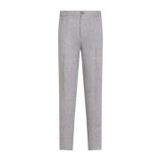 Bruine Linnen Broek Stijlvolle Look Etro , Gray , Heren