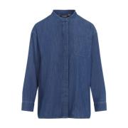 Denim shirt in medium wassing Max Mara , Blue , Dames