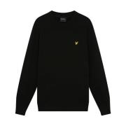 Katoen Gebreide Crew Neck Jumper Lyle & Scott , Black , Heren