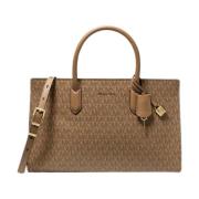 Stijlvolle Satchel Tas met Husk Detail Michael Kors , Brown , Dames