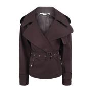 Korte Getailleerde Trenchcoat Stella McCartney , Brown , Dames