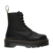 Zwarte leren enkellaarzen Dr. Martens , Black , Dames