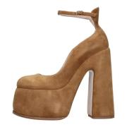 Met hak bruin Casadei , Brown , Dames