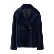 Luxe Omkeerbare Shearling Jas Kiton , Blue , Dames