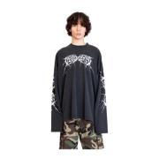 Zwart/Wit Death Metal Longsleeve Shirt Vetements , Black , Heren