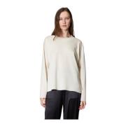 Puur wollen ronde hals trui melk Roberto Collina , White , Dames