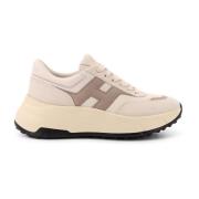 Mesh en Suède Sneakers Hogan , Beige , Dames