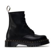 Chunky Zwarte leren laarzen Dr. Martens , Black , Dames