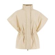 Oversized Cape Jacket met Taille Gathering Fabiana Filippi , Beige , D...