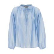 Transparante Ballonmouw Blouse Ermanno Scervino , Blue , Dames