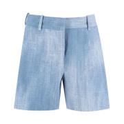 Vintage Denim High Waisted Shorts Ermanno Scervino , Blue , Dames