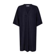 Navy Plooi Tuniek Jurk Co'Couture , Blue , Dames