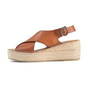 Orchid wedge leer - TAN Shoe the Bear , Beige , Dames