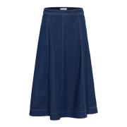 Donker Vintage Denim A-lijn Rok Part Two , Blue , Dames