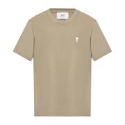 T-shirt met logo Ami Paris , Beige , Heren