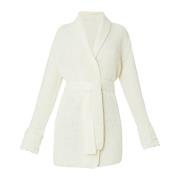 Witte Wollen Vest met Bontdetails Liu Jo , White , Dames