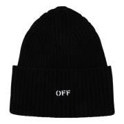 Beanie Hat Off White , Black , Dames