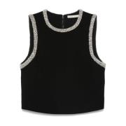 Zwarte Top met Kristallen Versiering Alice + Olivia , Black , Dames