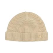 Beige Cashmere VLogo Cap Valentino Garavani , Beige , Heren