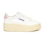 Wit Roze Leren Sneakers Autry , Beige , Dames