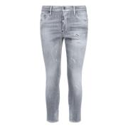 Grijze Jeans met Gewist Effect Dsquared2 , Gray , Heren