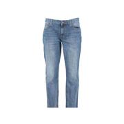 Denim Pipe Broek Alberto , Blue , Heren