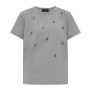 T-shirt met applicaties Fabiana Filippi , Gray , Dames