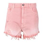 Denim Shorts Semicouture , Pink , Dames