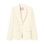 Witte jas met klepzakken Twinset , White , Dames