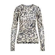 Leopard Second Skin Top Sportmax , Multicolor , Dames