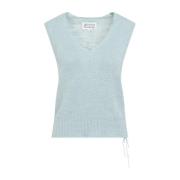 Lichtblauwe Gilet Vest Maison Margiela , Blue , Dames