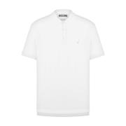 Geborduurd motief wit poloshirt Moschino , White , Heren