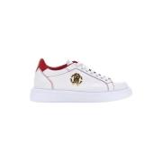 Gouden Embleem Leren Sneakers Roberto Cavalli , White , Heren